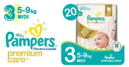 Pampers 3 Midi 5-9 kg Premium care Пелени 20 бр