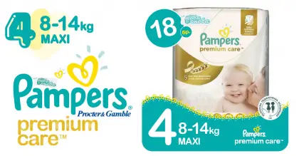 Pampers 4 Maxi 8-14 kg Premium care Пелени 18 бр