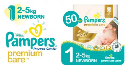 Pampers 1 NewBorn 2-5 kg Premium care Пелени 52 бр