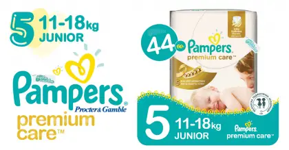 Pampers 5 Junior 11-18 kg premium care Пелени 44 бр