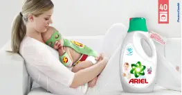 Ariel Baby Sensitive Гел за бебешки дрехи 1800 ml Ariel Baby Sensitive Гел за бебешки дрехи 1800 ml
