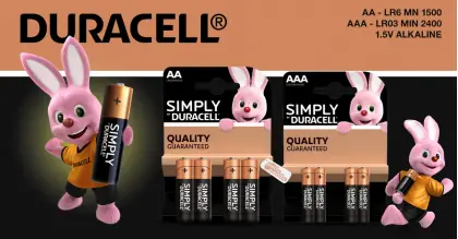 DURACELL Simply Алкални батерии 1.5V AA / AAA
