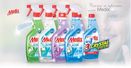 MEDIX Glass Почистващи препарати за Стъкла 500 ml + 250 ml MEDIX Glass Почистващи препарати за Стъкла 500 ml + 250 ml