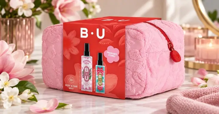 B.U JASMINE LOVE + SWEET MAGNOLIA комплект боди мист 200 ml + 100 ml с несесер B.U JASMINE LOVE + SWEET MAGNOLIA комплект боди мист 200 ml + 100 ml с несесер