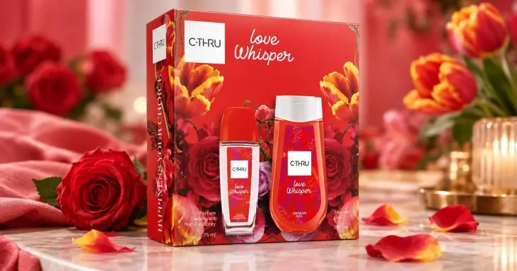 C-THRU LOVE WHISPER подаръчен комплект натурален спрей 75 ml + душ гел 250 ml