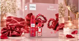 C-THRU LOVE WHISPER подаръчен комплект тоалетна вода 30 ml + део спрей 150 ml + скрънчи