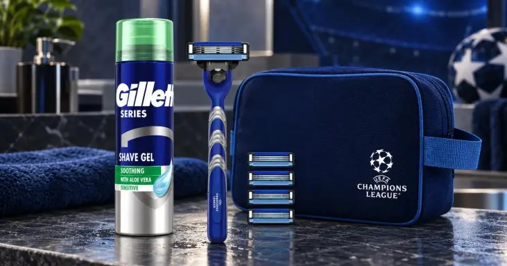 Gillette Mach3 Champions League подаръчен комплект за бръснене 4 ножчета + гел 200 ml