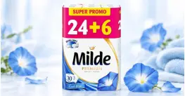 Milde Premium Cool Blue тоалетна хартия 24+6 ролки