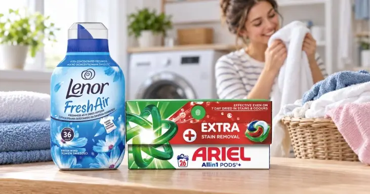 Ariel All in 1 Extra Stain Removal капсули за пране 26 бр + Lenor Fresh Wind омекотител 504 ml, 36 дози Ariel All in 1 Extra Stain Removal капсули за пране 26 бр + Lenor Fresh Wind омекотител 504 ml, 36 дози