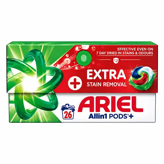 Ariel All in 1 Extra Stain Removal капсули за пране 26 бр.