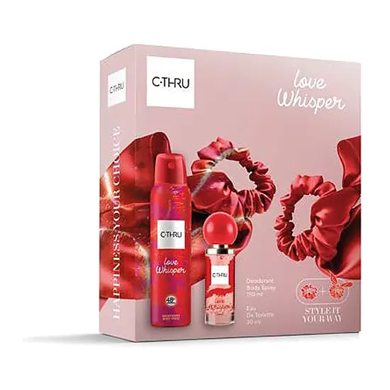 C-THRU LOVE WHISPER подаръчен комплект с тоалетна вода, део спрей и скрънчи