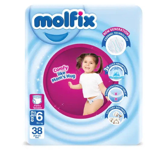 Molfix Pants Jumbo 6 Extra Large гащички за бебе 38 бр