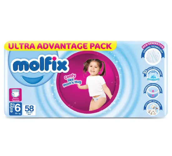 Molfix Pants Giga 6 Extra Large гащички за бебе 58 бр