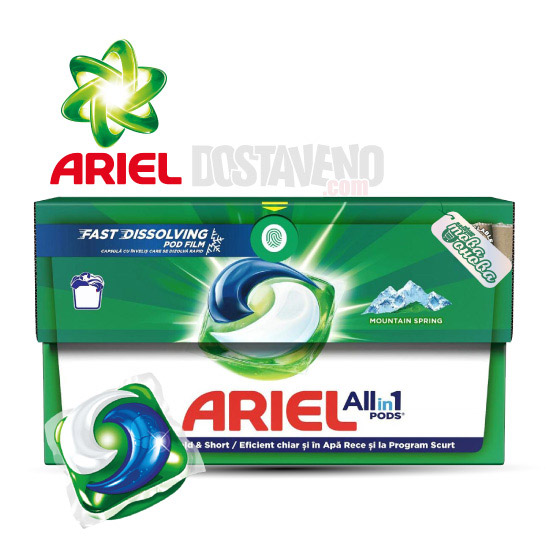 Ariel 3in1 PODS Mountain Spring Капсули за пералня 12 бр