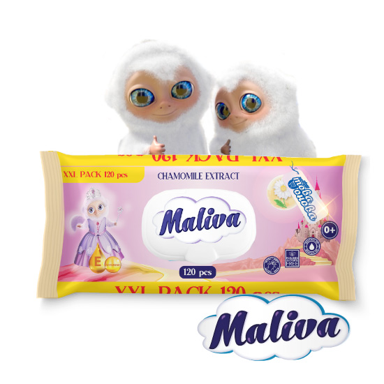 Maliva мокри кърпи 120 броя с лайка
