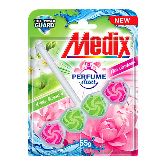 MEDIX WC BLOCK Apple Blossom and Pink Gardenia 3 x 55 g
