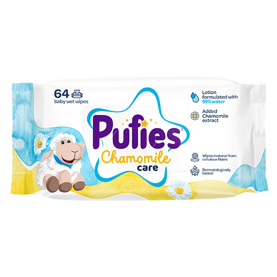 Pufies Chamomile Care бебешки влажни кърпички