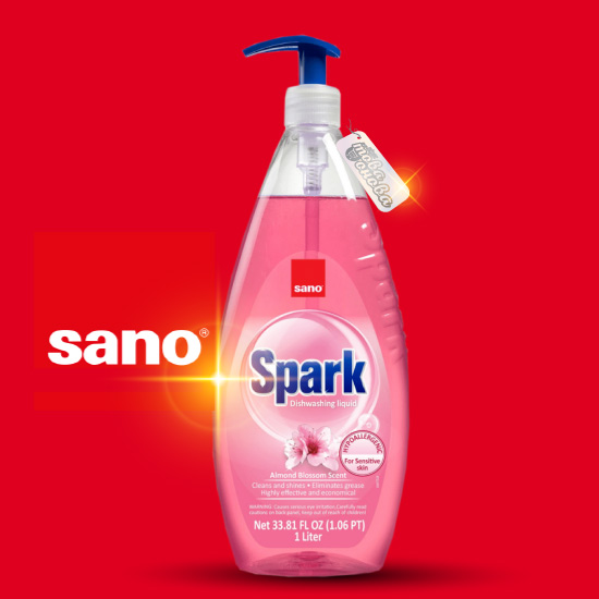 sano spark препарат за съдове бадем 1000 ml